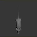 Animated Gray Mouse Character With Large Pink Ears And Paws On Dark Smooth Surface