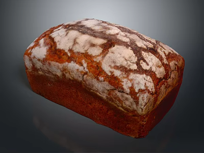 Homemade Rustic Bread With Crusty Top White Flour Dusting And Rich Brown Color 3d model