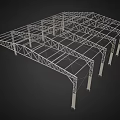 Modern Furniture Metal Frame Structure With Grid Design And Support Columns