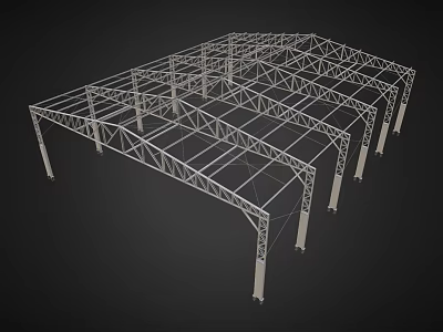 Modern Furniture Metal Frame Structure With Grid Design And Support Columns 3d model
