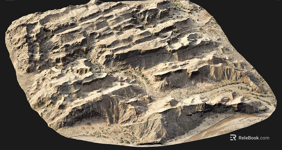 Natural Garden Landscape Featuring Layered Rock Terrain and Scenic Pathways 3d model