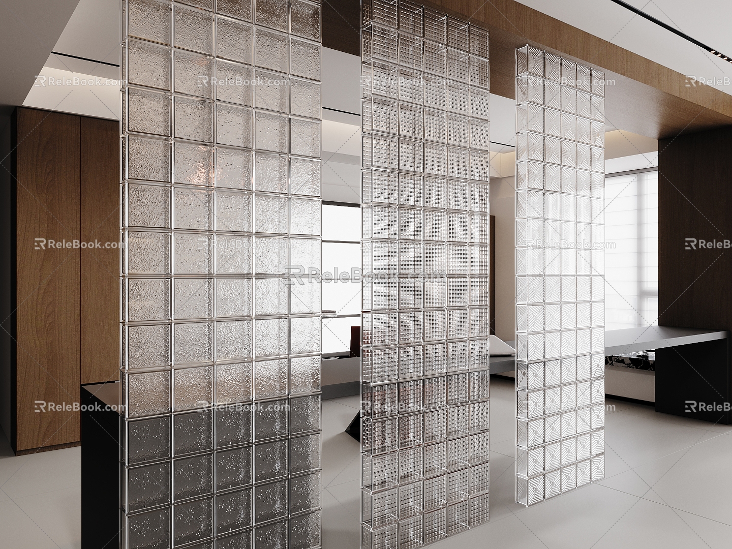 glass brick glass brick screen 3d model