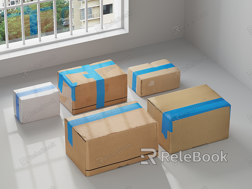 Modern Carton Carton Paper Case Packing Box Express Box Cardboard Box Cardboard Box model