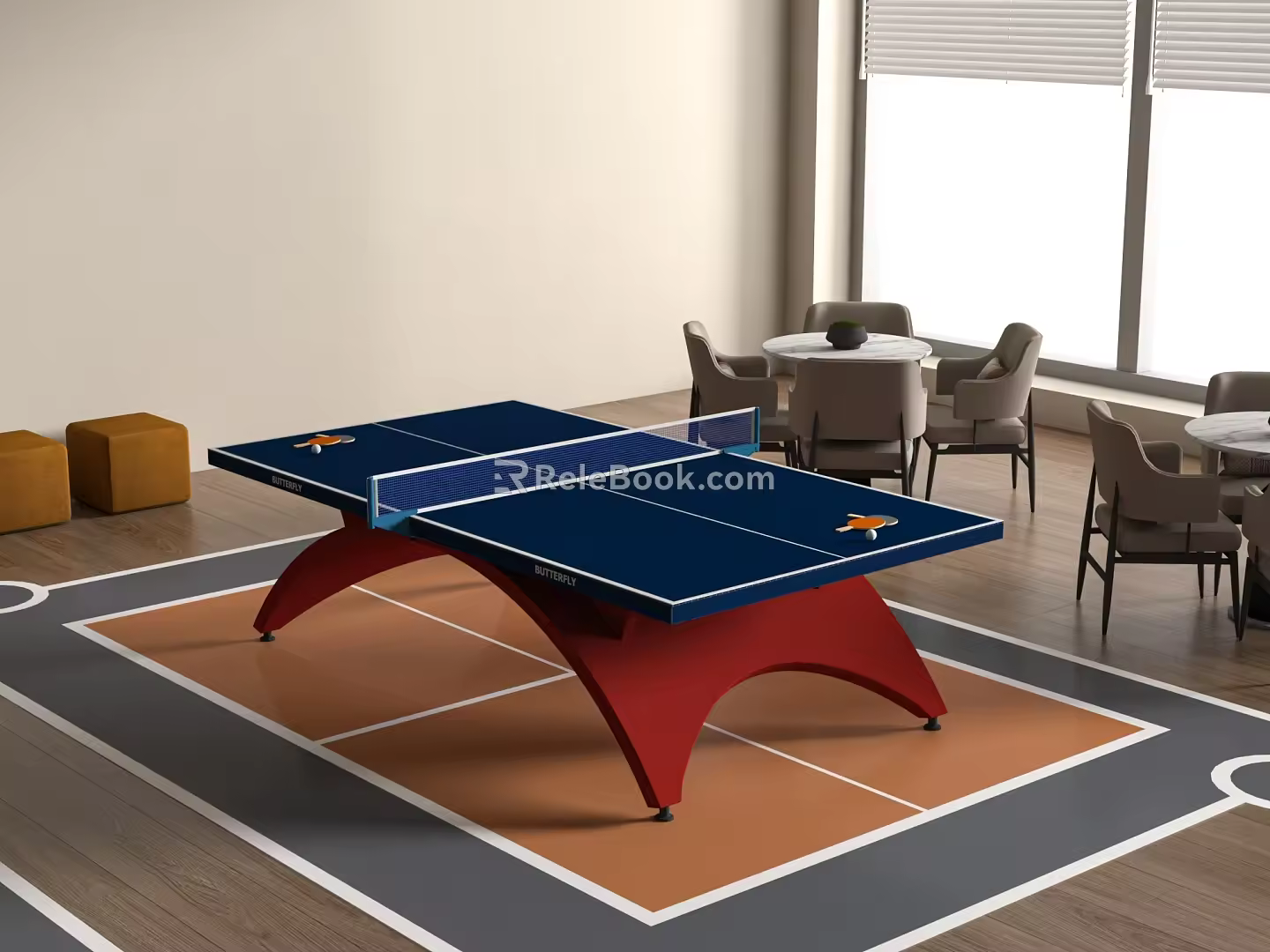Ball Equipment Table Tennis Table Tennis Table Tennis Table 3d model