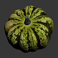 Vibrant Heart Shaped Pumpkin with Green Yellow Spotted Pattern as Decorative Plant