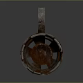 Rusty Metal Bolt With Spiral Threaded Shaft And Worn Head Structure 3d model