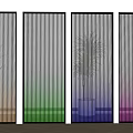 Modern Glass Partition Gradient Glass Partition Changhong Glass Partition Gradient Changhong Glass Stained Glass Changhong Glass Screen 3d model