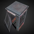 Public Telephone Booth Exterior With Open Door And Vintage Graffiti Art