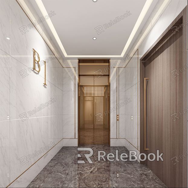 Light Luxury Elevator Hall Public Area Elevator Hall Away Home Space Model Room model