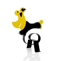 Creative Building Blocks Dog Figure With Yellow Black Design And Balanced Structure 3d model