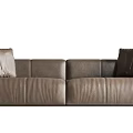 Multi Seater Leather Sofa With Plush Pillows And Modern Design 3d model