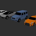 Various Types of Cars Including Sedan SUV and Sports Car in White Gray Blue Orange