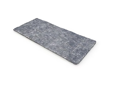 Modern Gray Rectangular Mat With Textured Marble Surface And Smooth Edges 3d model