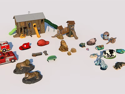 Modern amusement equipment glass steel class 3d model