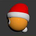Yellow Emoji Wearing Red Santa Hat With Sad Expression On Dark Surface