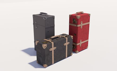 Modern luggage box trolley case 3d model