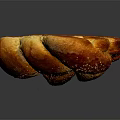Fluffy Freshly Baked Golden Braided Bread With Toasted Sesame Seeds