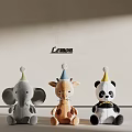 Adorable Soft Plush Elephant Giraffe Panda Stuffed Toys with Party Hats