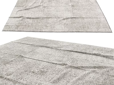 Light Gray Textured Square Area Rug 3d model
