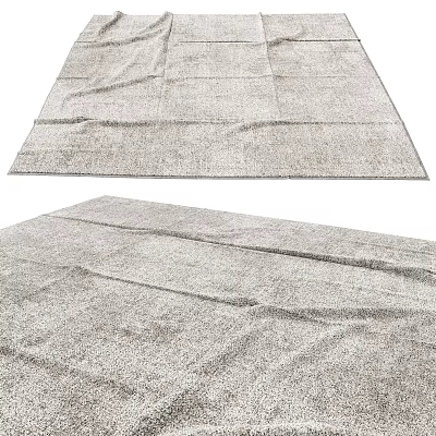 Light Gray Textured Square Area Rug 3d model