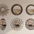 Assorted Decorative Wall Mirrors Featuring Diverse Shapes And Ornate Patterns For Interior Design 3d model