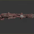 Pink Futuristic Sci-Fi Spaceship Structure 3D Model With Detailed Mechanical Components 3d model