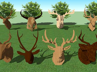 Modern Animal Wall Decoration Wall Decoration Iron Deer Cattle Sheep Moose Head Craft Decoration Pendant model