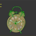 Orange Alarm Clock With Twin Bells White Hands And Numbers On Dark Background