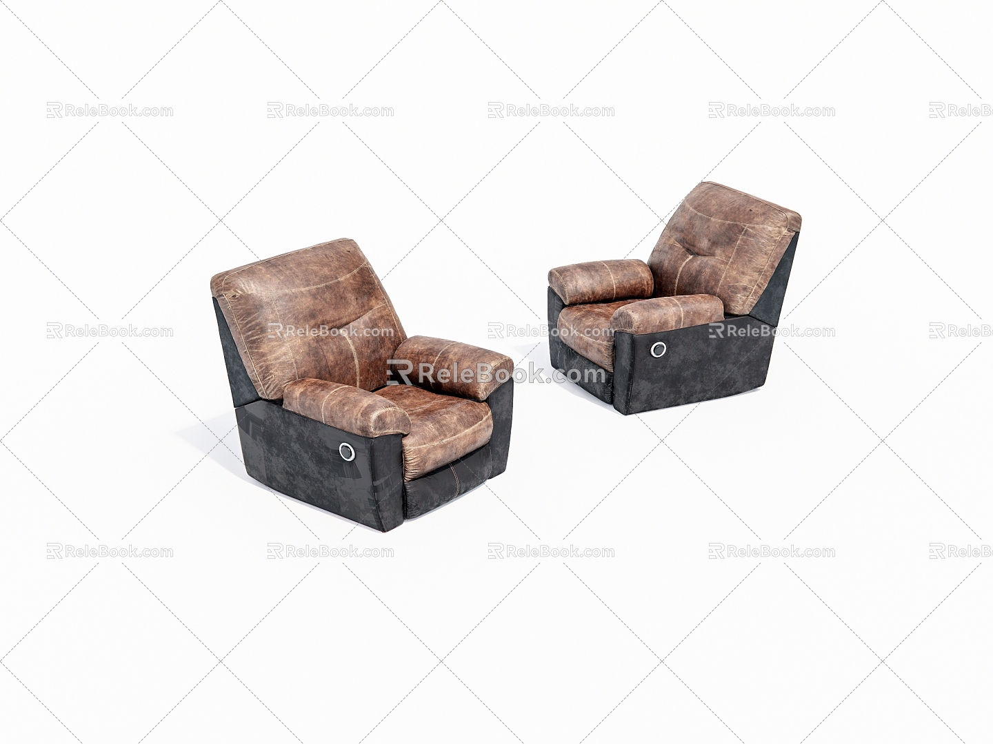 Old Leather Single Sofa model