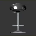 Modern Black Bar Stool With Two Circular Cutouts And White Metal Frame 3d model