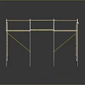 Arched Metal Frame Structure With Transparent Covering Platform And Human Silhouettes 3d model