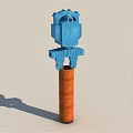Blue Industrial Equipment With Orange Cylindrical Base And Mechanical Structure 3d model