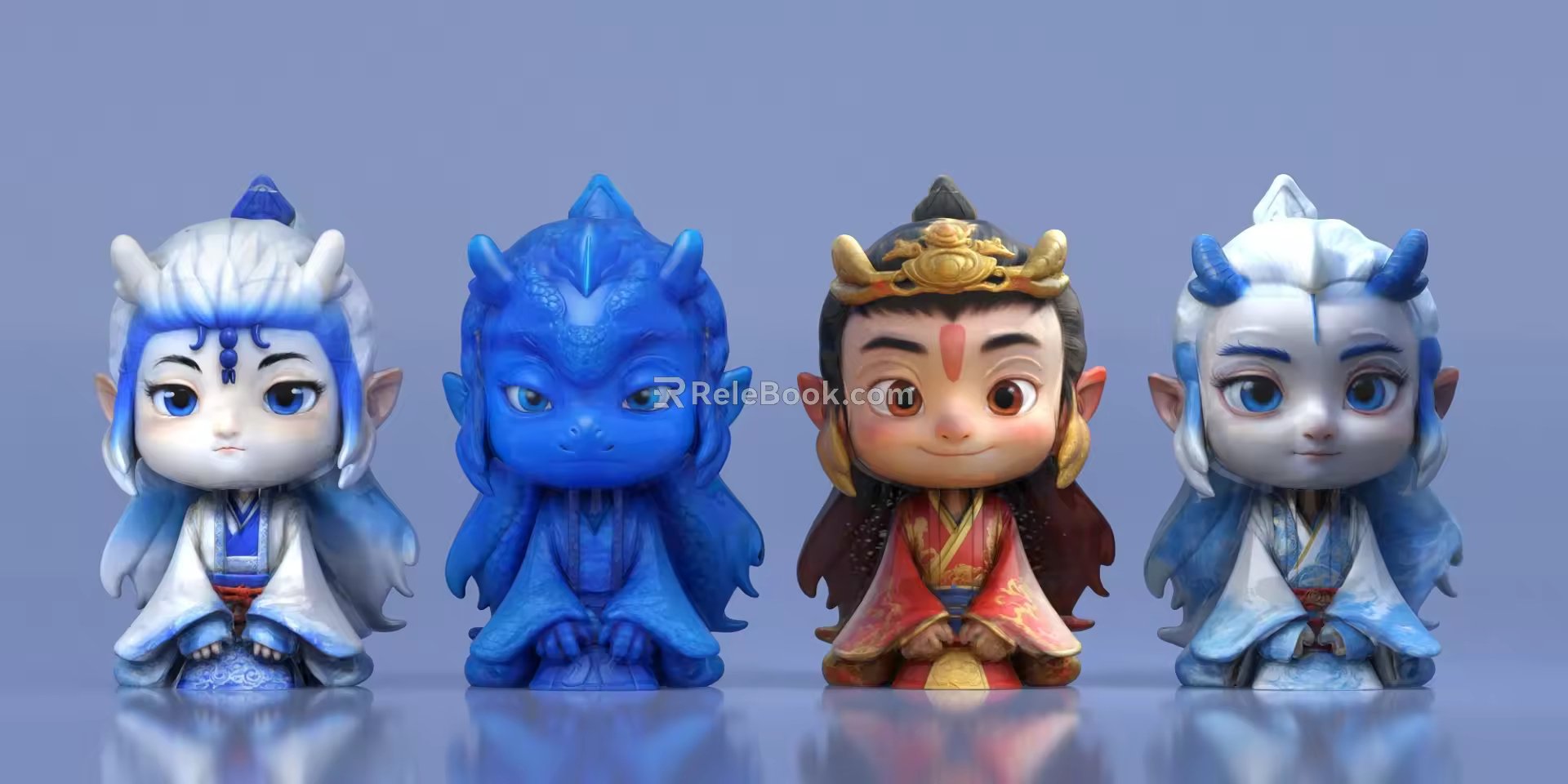 Ao Bing Erchuang National Tide Red Flame Chinese Antique Marine Elements Tide Play Ornaments Which Cha 3d model