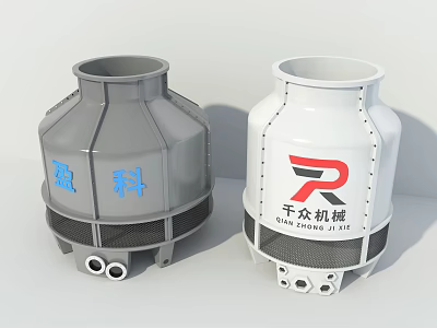 Industrial Cooling Tower Equipment With Two Different Colors For Industrial Use 3d model