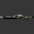 Realistic 3D Terrain Model With Snowy Mountains Glaciers And Blue Lake