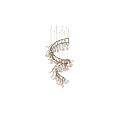 Modern Spiral Chandelier with Gold Frame and White Decorative Bulbs Elegant Design