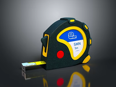 Professional Black Yellow Tape Measure with SKN Brand 5m Length Ergonomic Grip Hardware Tool 3d model
