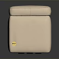 Beige Upholstered Storage Bench With Simple Modern Design And Soft Padded Seat