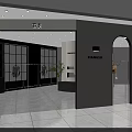 Modern Clothing Store With White Walls Large Windows High Chair And Potted Plant