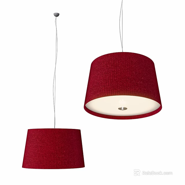 Modern Red Fabric Ceiling Lights With Simple Design And Soft Illumination 3d model