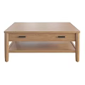 Simple Modern Wooden Square Coffee Table With Drawer And Lower Shelf 3d model