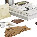 Chic Decorative Ornament Set With Leather Handbag Stainless Steel Flask White Cap And Vintage Typewriter