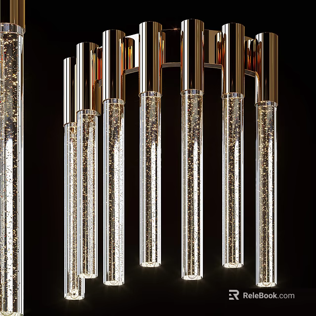 Sparkling Crystal Wall Lamp With Modern Metal Frame And Decorative Lighting Design 3d model 