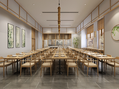 New Chinese Restaurant Hall 3d model