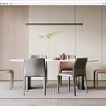 Modern Dining Table Chair Combination Dining Table Chair 3d model