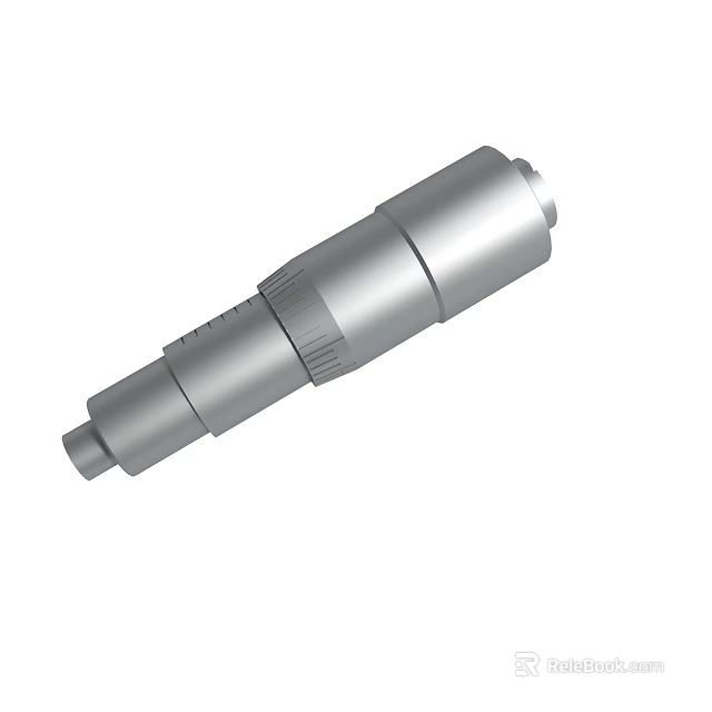 Metal Cylindrical Industrial Component With Threaded Design And Smooth Surface 3d model 