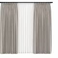 Elegant Modern Linen Blend Curtains With Pleated Design And Sheer Inner Layer For Living Room