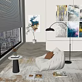 Quiet Decorative Painting Lazy Sofa Decoration 3d model