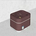 Stylish Dark Brown Midea Rice Cooker With Control Panel Kitchen Appliance 3d model