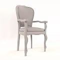 Classic Wooden Frame Leisure Chair With Striped Fabric Seat Armrests And Curved Legs